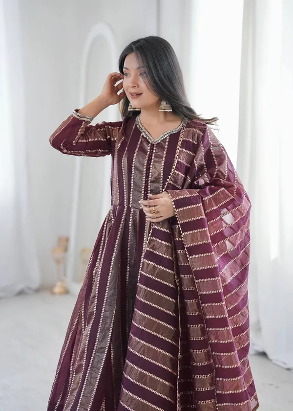 DEKEANSHKA®_Women’s_Designer_Party_Wear_Gown_Set_with_Dupatta_&_Pant_–_Wine