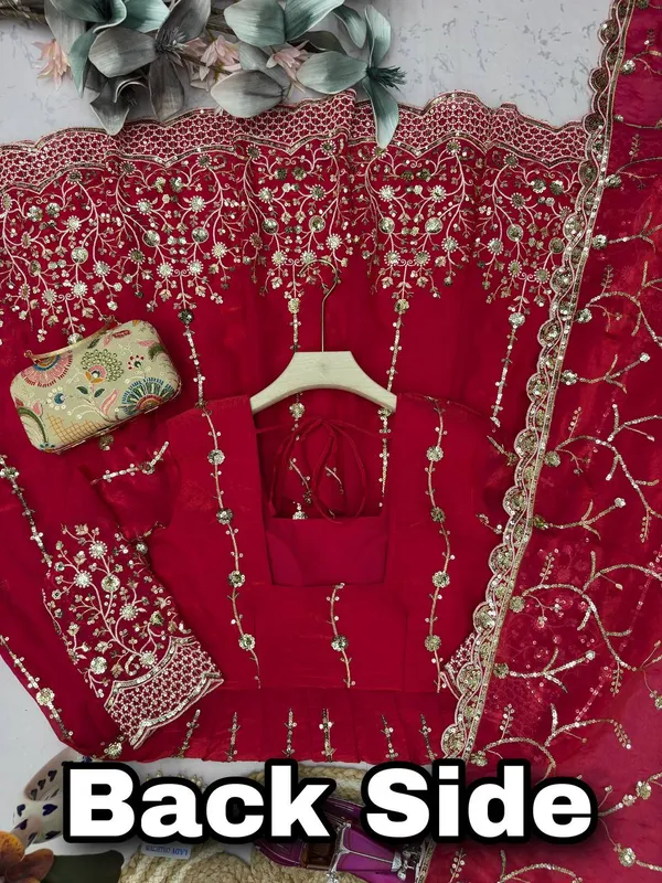 DEKEANSHKA®_Women’s_Designer_Wine_Maroon_Embroidered_Party_Wear_Gown_Set_with_Dupatta_&_Pant