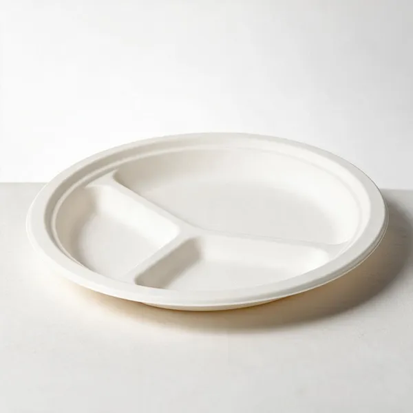 White_Sugarcane_Bagasse_Compartment_Plate_Pack_Of_50