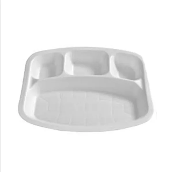 White_Sugarcane_Bagasse_Compartment_Food_Tray_Pack_Of_25