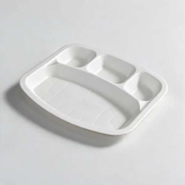 White_Sugarcane_Bagasse_Compartment_Food_Tray_Pack_Of_25