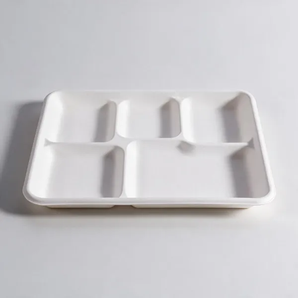White_Sugarcane_Bagasse_Compartment_Food_Tray_Pack_Of_25