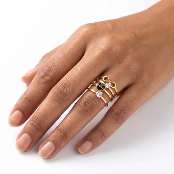 Gold-Tone_Love_Infinity_Ring_Set_for_Women