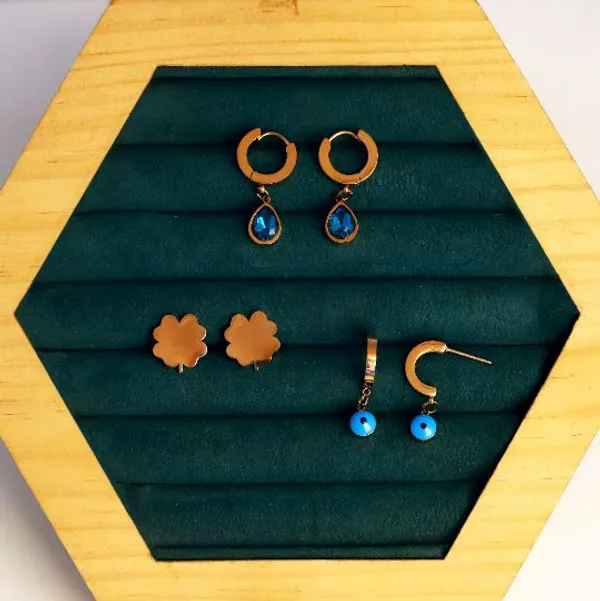 Gold_Blue_Alloy_Hoop_Floral_Drop_Earrings_Set_For_Women