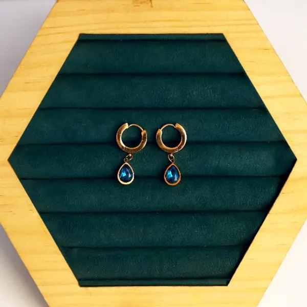 Gold_Blue_Alloy_Teardrop_Stone_Hoop_Drop_Earrings_For_Women