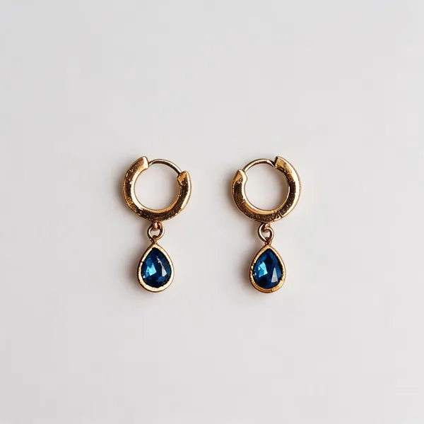 Gold_Blue_Alloy_Teardrop_Stone_Hoop_Drop_Earrings_For_Women