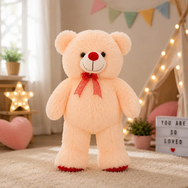 Goldenhub_Toys_Teddy_Bear_60_CM_Standing_Simple_Butter,_Soft_Toys,_Sweet_Expression,_Red_Color_Teddy_Bear_for_Unisex_Kinds,_for_Wedding,_Perfect_for_Snuggles_and_Imaginative_Play