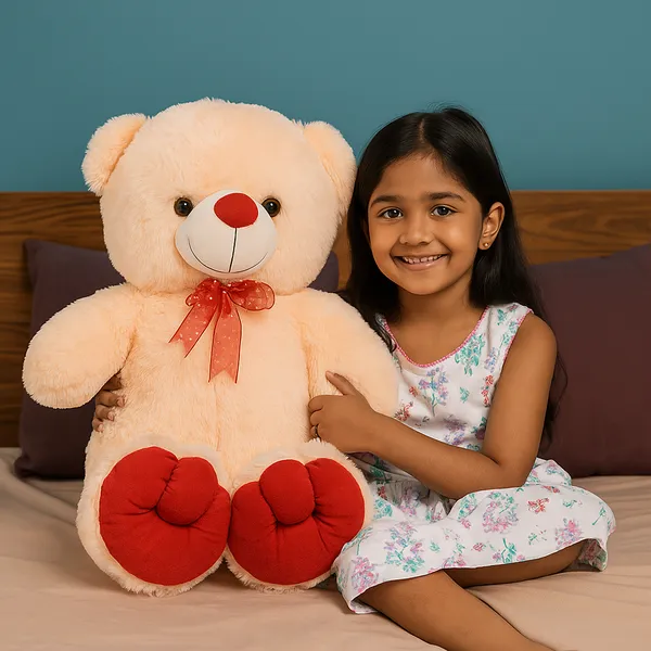 Goldenhub_Toys_Teddy_Bear_60_CM_Standing_Simple_Butter,_Soft_Toys,_Sweet_Expression,_Red_Color_Teddy_Bear_for_Unisex_Kinds,_for_Wedding,_Perfect_for_Snuggles_and_Imaginative_Play