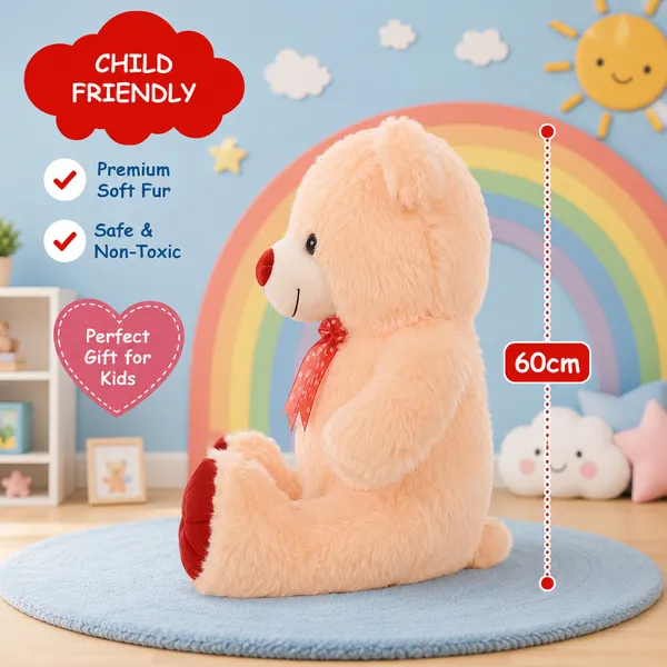 Goldenhub_Toys_Teddy_Bear_60_CM_Standing_Simple_Butter,_Soft_Toys,_Sweet_Expression,_Red_Color_Teddy_Bear_for_Unisex_Kinds,_for_Wedding,_Perfect_for_Snuggles_and_Imaginative_Play