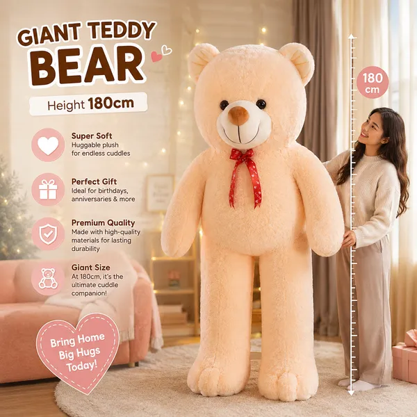 Goldenhub_Premium_Quality_Teddy_Bear_Soft_Plush_Fabric_(Butter,_180_Cm)