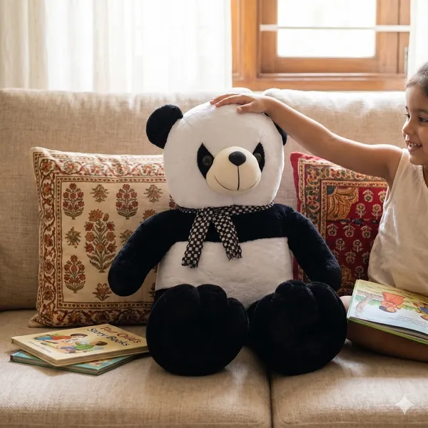 GoldenHub_Panda_Plush_Toy,_Soft_and_Cuddly_for_Kids_White_-_Height_90_cm