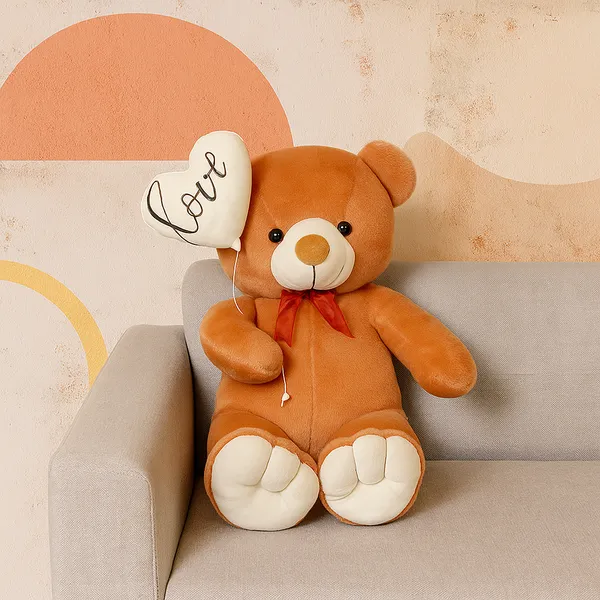 GOLDENHUB_TEDDY_BEAR_60_CM_STANDING_SIMPLE_BROWN_WITH_BALLOON