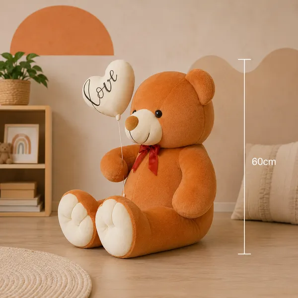 GOLDENHUB_TEDDY_BEAR_60_CM_STANDING_SIMPLE_BROWN_WITH_BALLOON