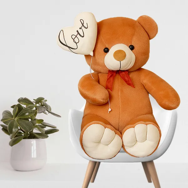 GOLDENHUB_TEDDY_BEAR_60_CM_STANDING_SIMPLE_BROWN_WITH_BALLOON