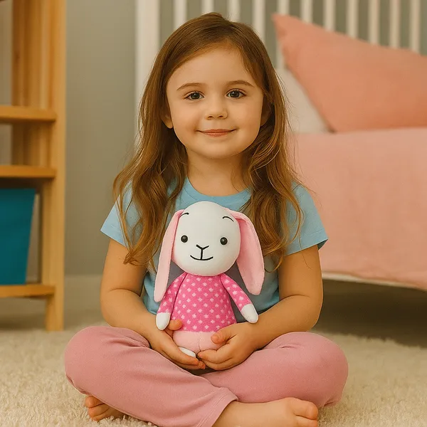 GOLDENHUB_TOYS_Polyester_Bunny_in_Dress_20_Cm_Cute,_Plush/Soft_Toy_for_Boys,_Girls_and_Kids,_Super-Soft,_Safe,_Great_Birthday_Gift_(20_Cm_Pink/Cream)