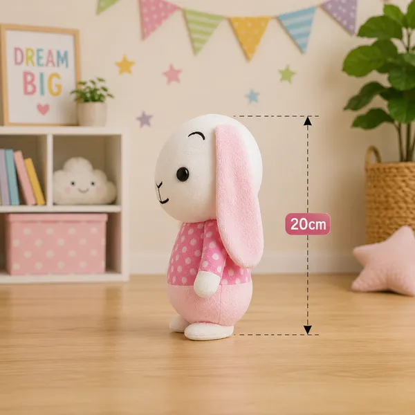 GOLDENHUB_TOYS_Polyester_Bunny_in_Dress_20_Cm_Cute,_Plush/Soft_Toy_for_Boys,_Girls_and_Kids,_Super-Soft,_Safe,_Great_Birthday_Gift_(20_Cm_Pink/Cream)