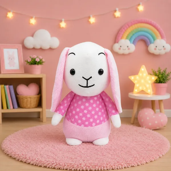 GOLDENHUB_TOYS_Polyester_Bunny_in_Dress_20_Cm_Cute,_Plush/Soft_Toy_for_Boys,_Girls_and_Kids,_Super-Soft,_Safe,_Great_Birthday_Gift_(20_Cm_Pink/Cream)