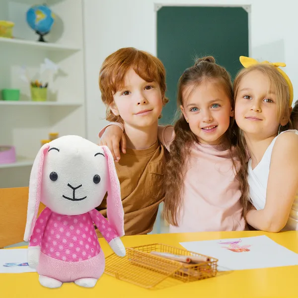 GOLDENHUB_TOYS_Polyester_Bunny_in_Dress_20_Cm_Cute,_Plush/Soft_Toy_for_Boys,_Girls_and_Kids,_Super-Soft,_Safe,_Great_Birthday_Gift_(20_Cm_Pink/Cream)