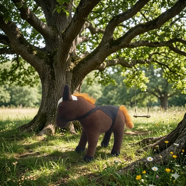 GOLDENHU_HORSE_40_CM_STANDING_COFFEE_WITH_SADDLE