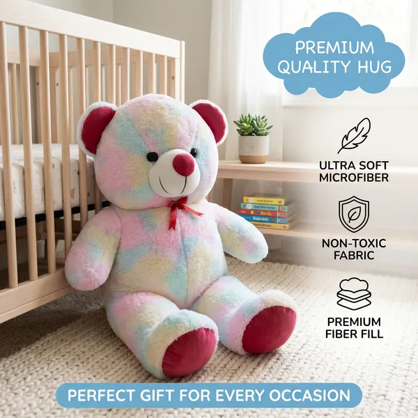 GOLDENHUB_TEDDY_BEAR_60_CM_STANDING_SIMPLE_RAINBOW_-_60_cm