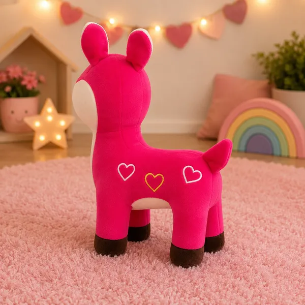 GOLDENHUB_TOYS_Polyester_Reindeer_Standing_Rani_Cute,_Plush/Soft_Toy_for_Boys,_Girls_and_Kids,_Super-Soft,_Safe,_Great_Birthday_Gift_(30_Cm_Rani)