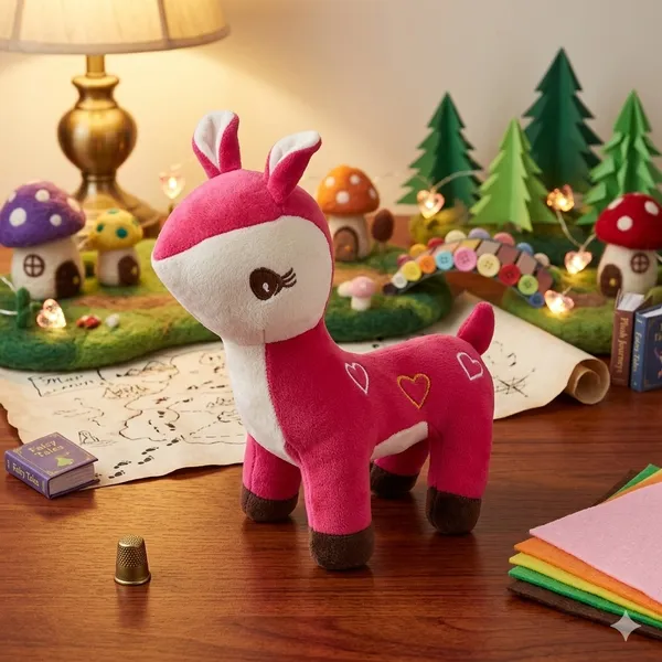 GOLDENHUB_TOYS_Polyester_Reindeer_Standing_Rani_Cute,_Plush/Soft_Toy_for_Boys,_Girls_and_Kids,_Super-Soft,_Safe,_Great_Birthday_Gift_(30_Cm_Rani)