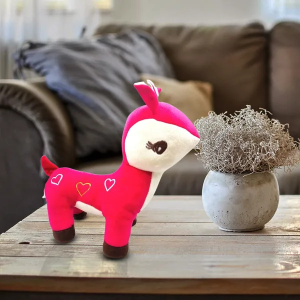 GOLDENHUB_TOYS_Polyester_Reindeer_Standing_Rani_Cute,_Plush/Soft_Toy_for_Boys,_Girls_and_Kids,_Super-Soft,_Safe,_Great_Birthday_Gift_(30_Cm_Rani)