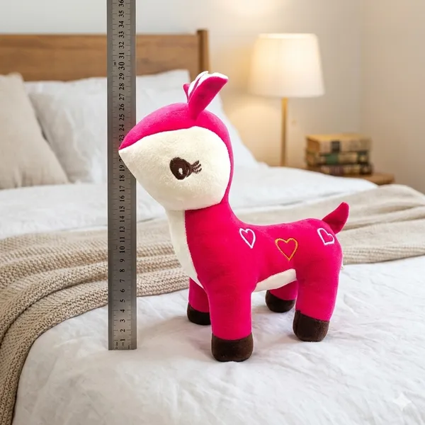 GOLDENHUB_TOYS_Polyester_Reindeer_Standing_Rani_Cute,_Plush/Soft_Toy_for_Boys,_Girls_and_Kids,_Super-Soft,_Safe,_Great_Birthday_Gift_(30_Cm_Rani)