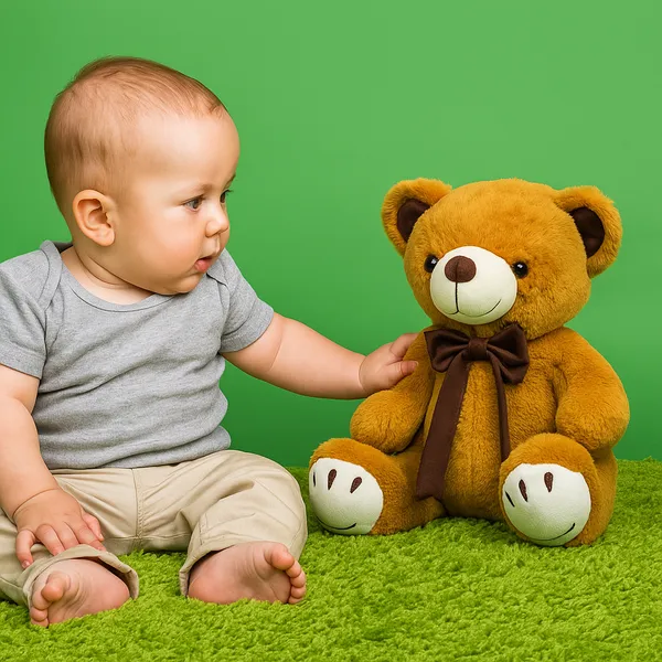 Goldenhub_Toys_Brown_Teddy_With_Smily_Paw_&_Bow_-_30CM