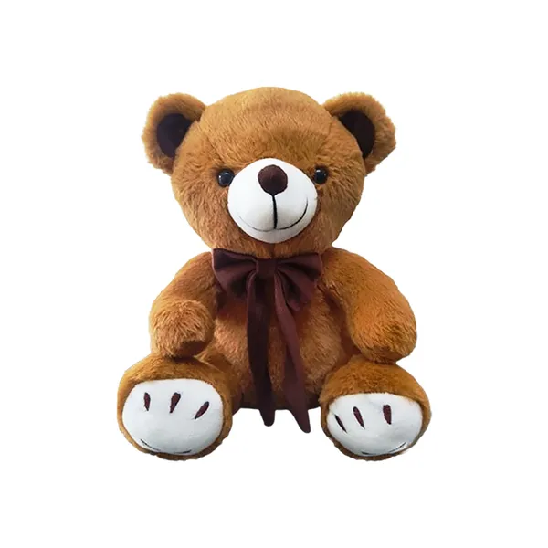 Goldenhub_Toys_Brown_Teddy_With_Smily_Paw_&_Bow_-_30CM