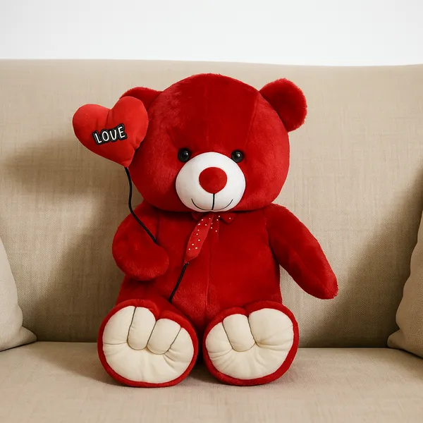 GOLDENHUB_TEDDY_BEAR_60_CM_STANDING_SIMPLE_RED_WITH_BALLOON