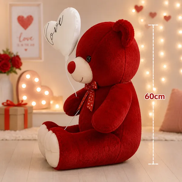 GOLDENHUB_TEDDY_BEAR_60_CM_STANDING_SIMPLE_RED_WITH_BALLOON