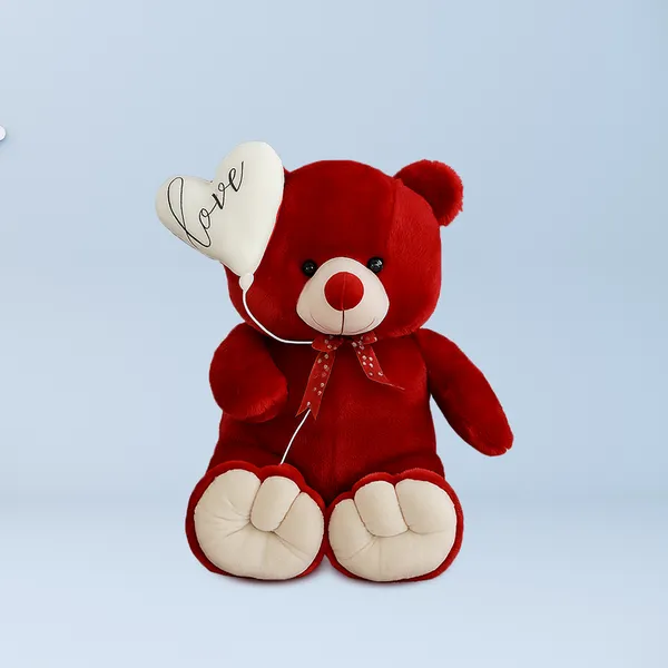 GOLDENHUB_TEDDY_BEAR_60_CM_STANDING_SIMPLE_RED_WITH_BALLOON