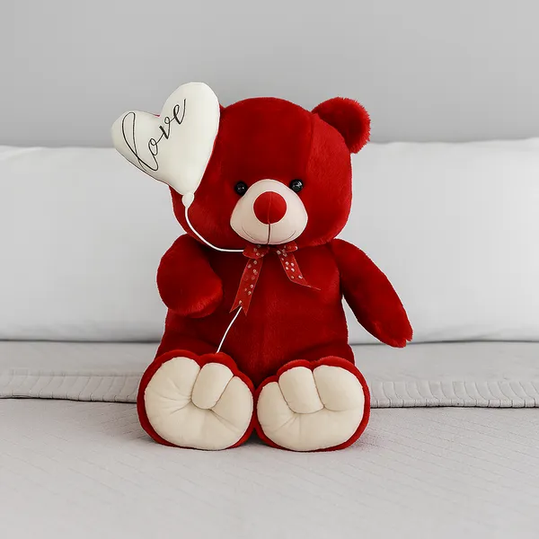 GOLDENHUB_TEDDY_BEAR_60_CM_STANDING_SIMPLE_RED_WITH_BALLOON