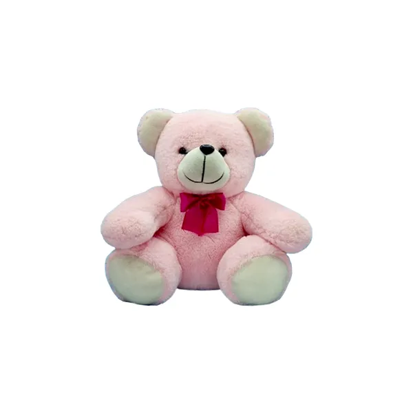 GOLDENHUB_TOYS_Glory_Teddy_Pink_Soft_Toy,_Plush,_with_White_Bow_25_cm_for_Kids