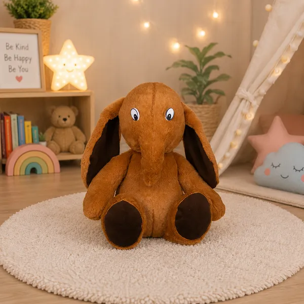 GOLDENHUB_TOYS_Plush_Brown_Flappy_Leg_Elephant_Soft_Toy,_Cuddly_35_cm