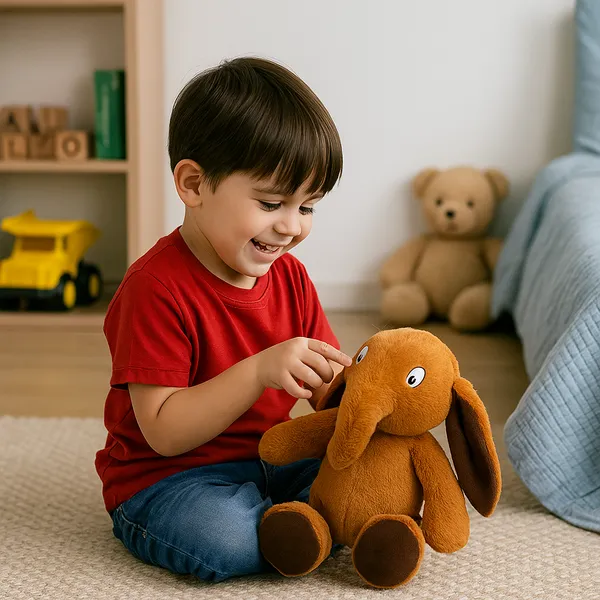 GOLDENHUB_TOYS_Plush_Brown_Flappy_Leg_Elephant_Soft_Toy,_Cuddly_35_cm