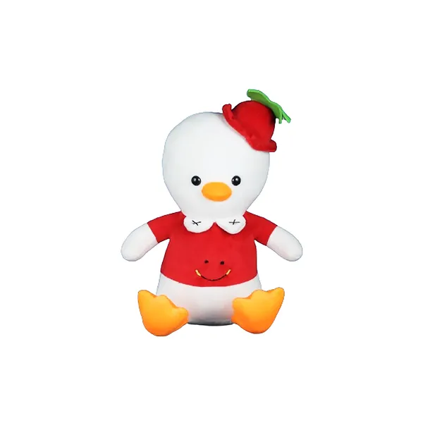 GOLDENHUB_TOYS_Cute_Stuffed_Duck_with_Cap_Plush_Toy,_Red_and_White,_30_cm