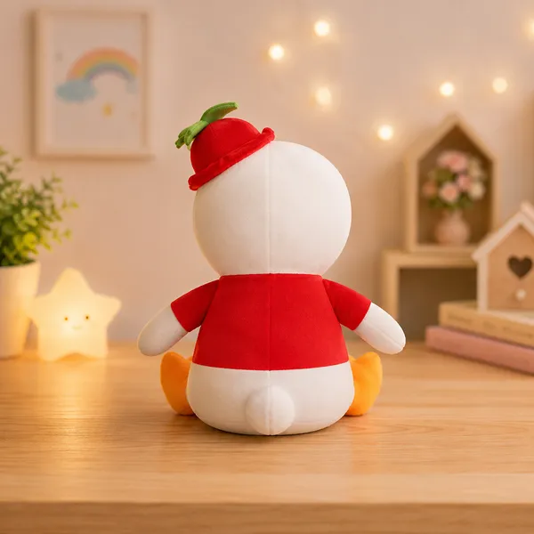 GOLDENHUB_TOYS_Cute_Stuffed_Duck_with_Cap_Plush_Toy,_Red_and_White,_30_cm