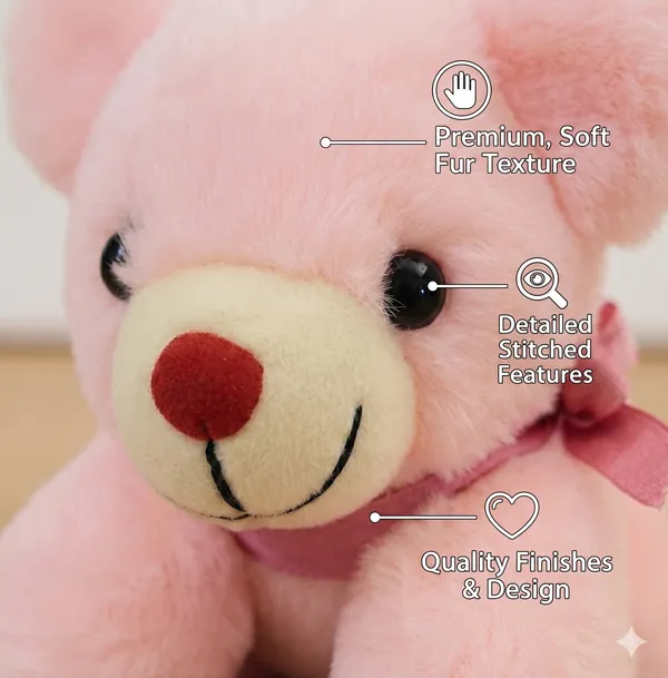 Goldenhub_Toys_Pink_Sleepy_Bear_Soft_Stuffed_Toys_for_Kids_-_20_cm