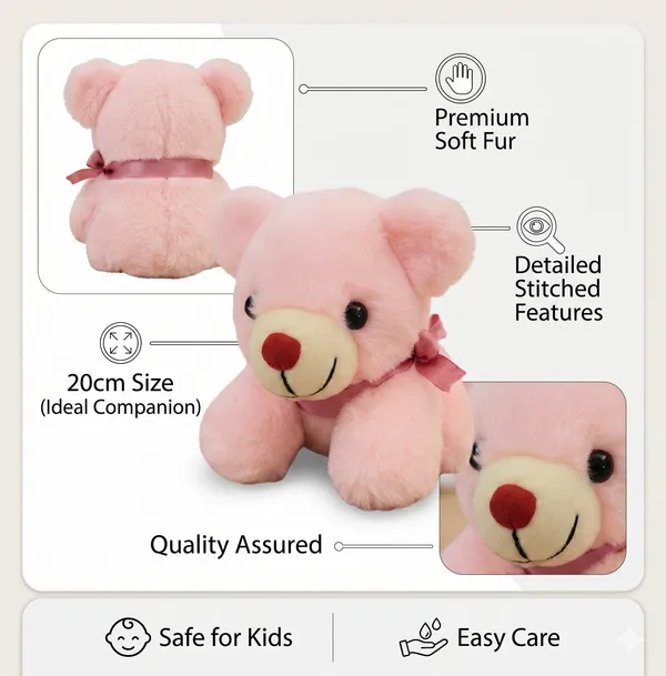 Goldenhub_Toys_Pink_Sleepy_Bear_Soft_Stuffed_Toys_for_Kids_-_20_cm