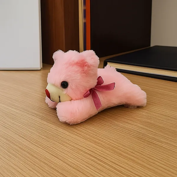 Goldenhub_Toys_Pink_Sleepy_Bear_Soft_Stuffed_Toys_for_Kids_-_20_cm