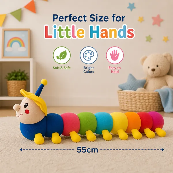 GOLDENHUB_TOYS_Plush_Caterpillar_Soft_Toy,_Multicolour,_Educational_Baby_Toy_for_Sensory_Development|_Huggable_Stuffed_Animal_for_Kids_|_Super_Soft,_Safe_&_Colourful_|_Ideal_Gift_for_Boys_&_Girls