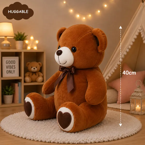 GOLDENHUB_TOYS_Plush_Brown_Teddy_Bear_with_Heart_Patch_On_Sole,_40_cm_for_Kids