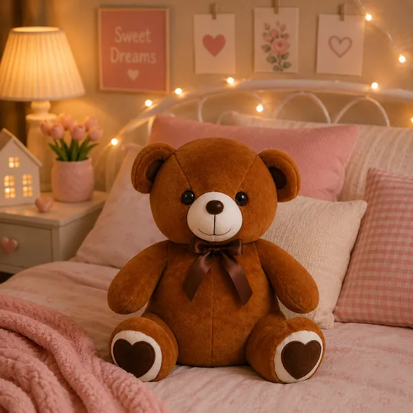GOLDENHUB_TOYS_Plush_Brown_Teddy_Bear_with_Heart_Patch_On_Sole,_40_cm_for_Kids