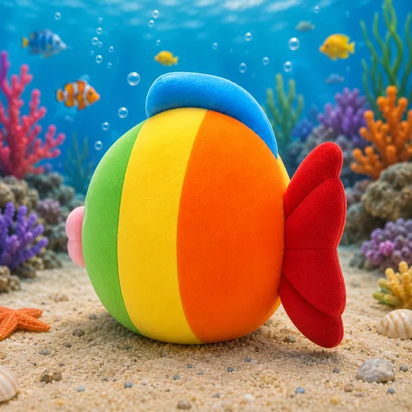 GoldenHub_25_cm_Teddy_Multicolour_Fish