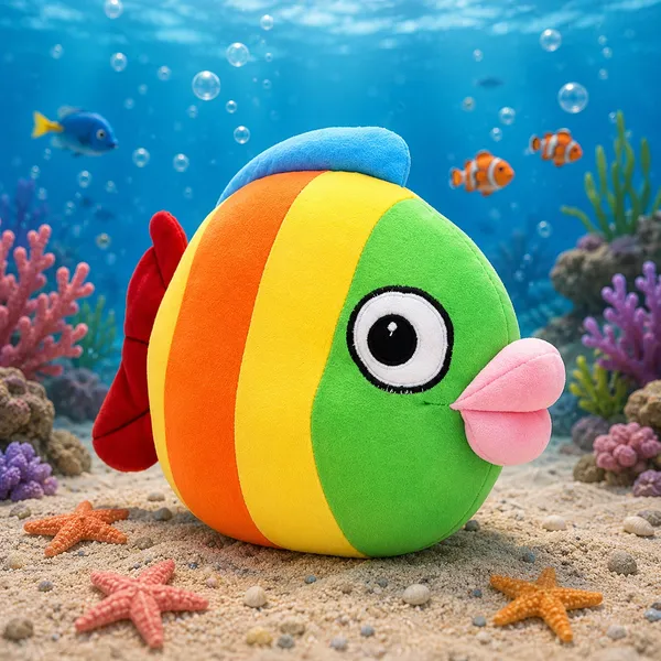 GoldenHub_25_cm_Teddy_Multicolour_Fish