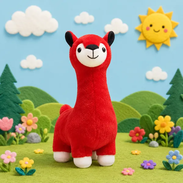 Goldenhub_Soft_Toy_Soft_Plush_Red_Alpaca_Toy,_30_cm