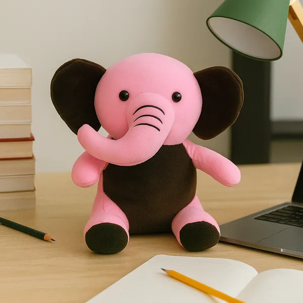 GOLDENHUB_TOYS_20_cm_Pink_Sitting_Elephant_Soft_Plush_Toy_Gift_for_Kids