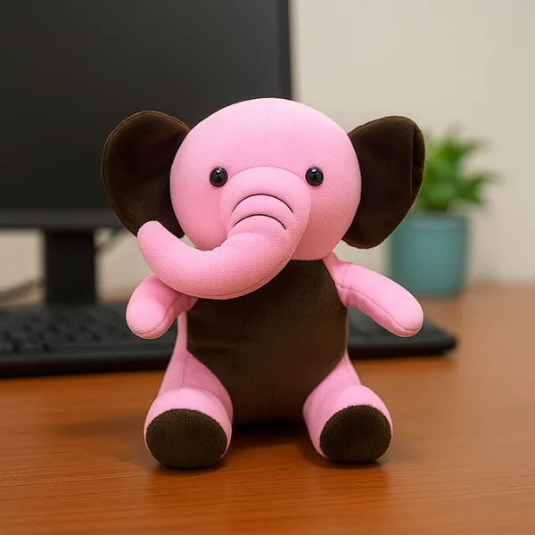 GOLDENHUB_TOYS_20_cm_Pink_Sitting_Elephant_Soft_Plush_Toy_Gift_for_Kids